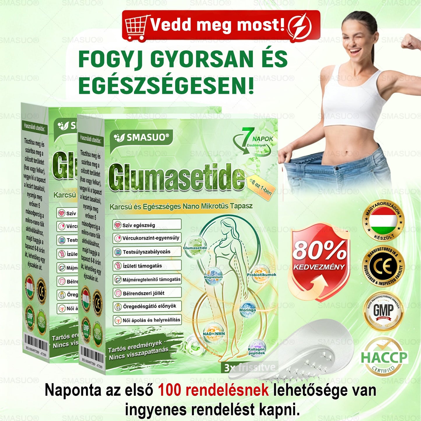 D🇭🇺Európai egészségügyi előírásoknak megfelelő · 👩‍⚕️Orvosi szakértők által ajánlott termék| 🎁 SM𝗔𝗦𝗨O® Glumasetide 8 az 1-ben Karcsú és Egészséges Nano Mikrotűs Tapasz